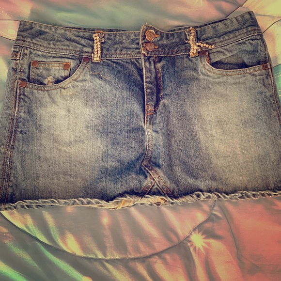 Distressed Mini Skirt - Picture 1 of 4